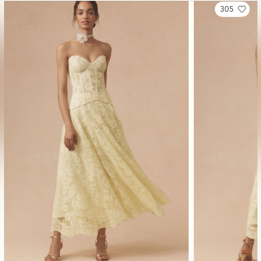 NWT V. Chapman Carolena Strapless Sweetheart A-Line Lace Midi Set - Picture 1 of 5